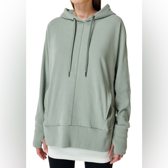 Sweaty Betty Liberate Luxe Fleece Hoodie green mist size 8 medium - Picture 3 of 10